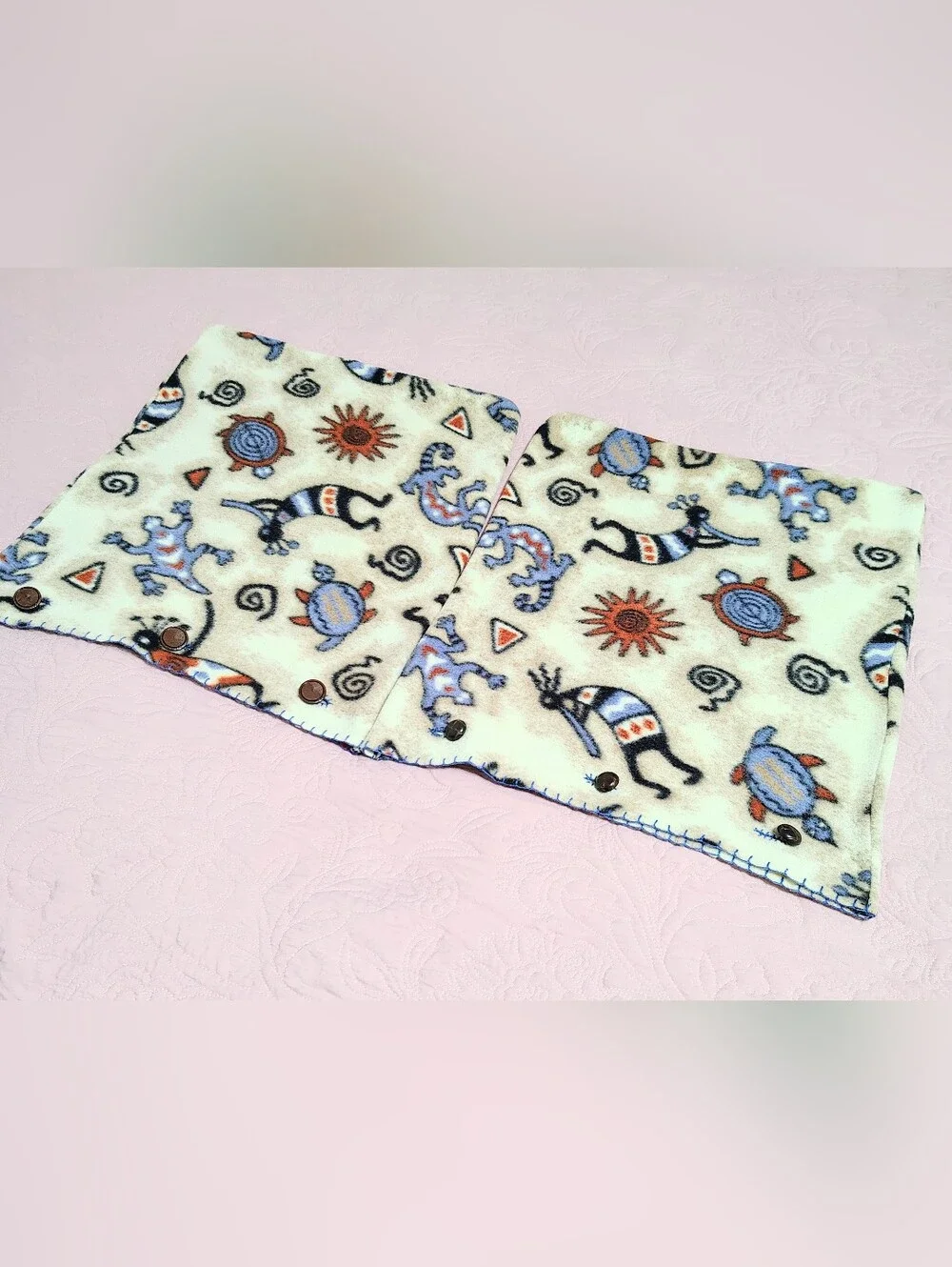 2 Handmade Fleece KOKOPELLI Native American Pillow Covers Button Closure 18